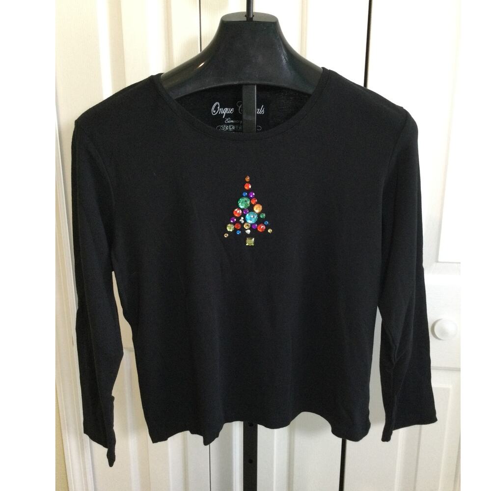 Onque Casuals Womens Holiday Long Sleeve Tee XL